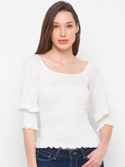 Globus - White Textured Top