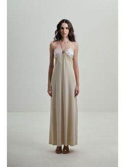 SOTBELLA - Ivory Maxi Dress with Sequins Bust Details