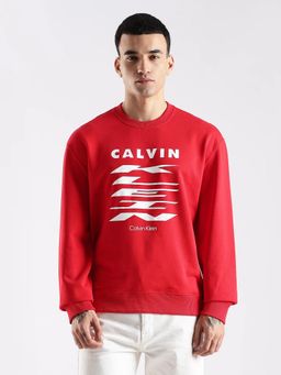 Calvin Klein - Red Logo Regular Fit Cotton Sweatshirt