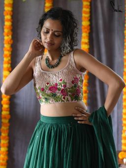 Suta - Women Floral Embroidered Stitched Blouse