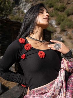 Suta - Women Floral Embroidered Stitched Blouse