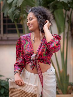 Suta - Women Abstract Printed Stitched Blouse