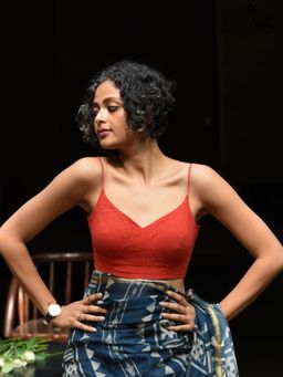 Suta - Women Solid Woven Stitched Blouse