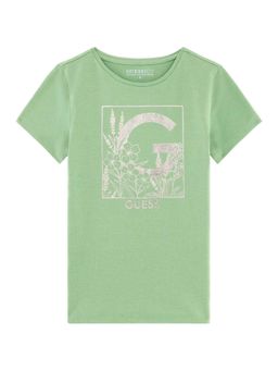 Guess - Green Cotton Floral Girls T-Shirt