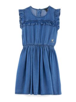Guess - Blue Lyocell Solid Girls Denim Dress