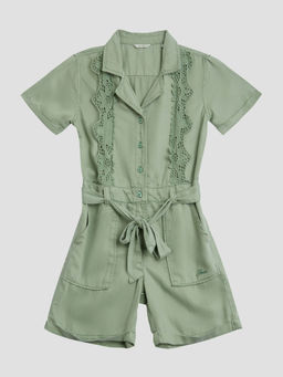 Guess - Green Lyocell Girls Playsuit with Belt