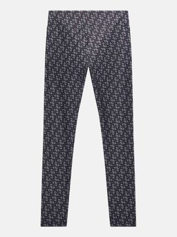 Guess - Black Polyester All-Over Print Leggings