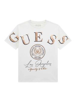 Guess - Pure White Pure Cotton Printed Oversize T-Shirt