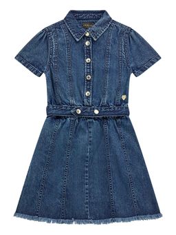 Guess - West Modern Medium Blue Pure Cotton Solid Denim Dress