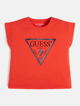 Guess - Red Cotton Brand Logo Girls T-Shirt