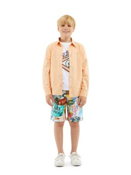 Guess - Multi-Color Cotton Tropical Boys Active Shorts