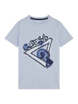 Guess - Blue Cotton Brand Logo Boys T-Shirt