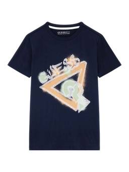 Guess - Navy Blue Cotton Brand Logo Boys T-Shirt
