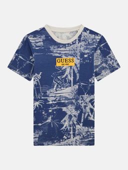 Guess - Blue Cotton Tropical Boys T-Shirt