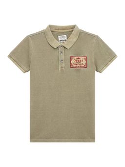 Guess - Brown Cotton Solid Boys Polo T-Shirt
