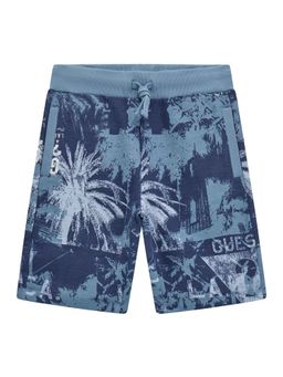 Guess - Blue Paradise Palms Pure Cotton Printed Active Shorts