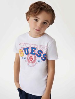 Guess - Pure White Pure Cotton Printed T-Shirt