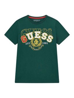 Guess - Serpentine Green Pure Cotton Printed T-Shirt