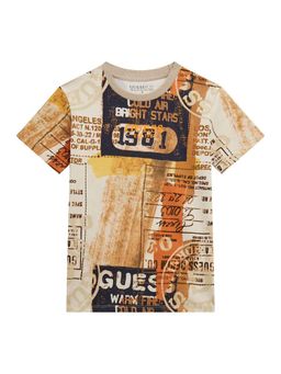 Guess - Postcard Pure Cotton Printed T-Shirt