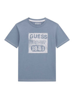 Guess - Pale Sky Pure Cotton Printed T-Shirt