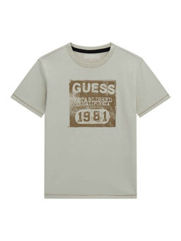 Guess - Light Matcha Pure Cotton Printed T-Shirt