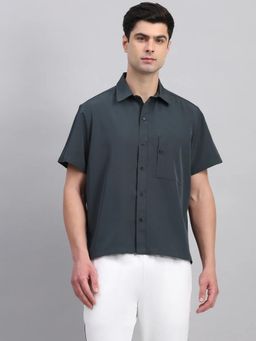 Fitleasure - Comfortable Men’S Shiftease Workwear Dark Grey Shirt