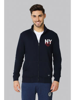 Van Heusen - Men Zip Front & Full Sleeve Sweatshirt - Navy