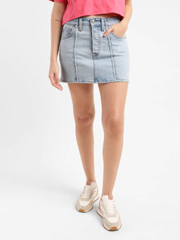 Levi's - Women's Mid Rise Light Indigo Regular Fit Skirt