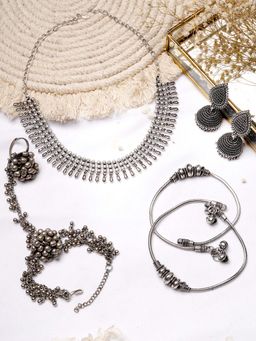 Teejh - by Joker and Witch Tilaka Silver Oxidised Jewelry Gift Set