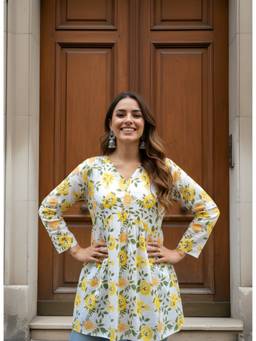FLOSIVE - Woman Cotton Fancy Flared Short Tunic