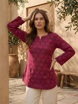 FLOSIVE - Women's Floral Printed A-Line Kurti
