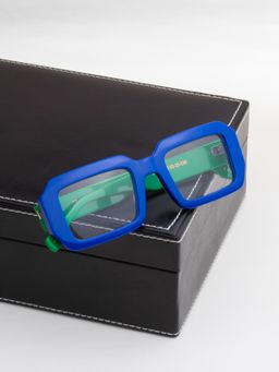 TED SMITH - Unisex Full Rim Blue Square Frame