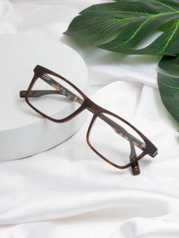 TED SMITH - Unisex Full Rim Brown Rectangle Frame