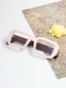 TED SMITH - Unisex Full Rim Beige Square Frame