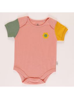 FURR BALLS - Pink Baby Organic Colored Short Sleeves Romper