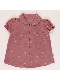 FURR BALLS - Purple Baby Embroidered Peter Pan Collared Dress