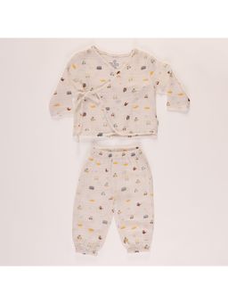 FURR BALLS - Off White Baby Snuggle Co-Ord (Set of 2)