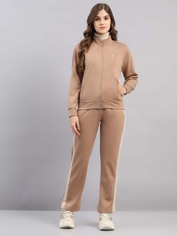 Monte Carlo - Women's High Neck Full Sleeve Brown Tracksuit