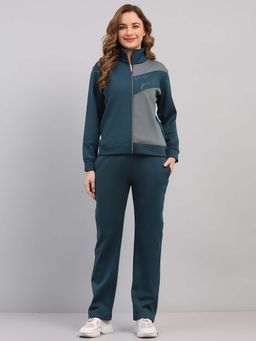 Monte Carlo - Women's High Neck Full Sleeve Teal Tracksuit