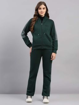 Monte Carlo - Women's Hooded Full Sleeve Green Tracksuit