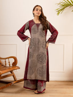 Autumnlane - Purple Embellished/Sequined Kurta Palazzo