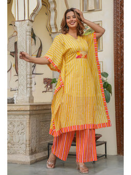 Juniper - Mustard Printed Kaftan Pant Inner