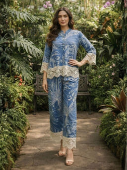 Autumnlane - Blue Lace Work Co-Ord Set