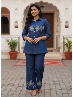 Autumnlane - Blue Embroidered Co-Ord Set