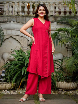 Autumnlane - Red Plain Kurta Pant