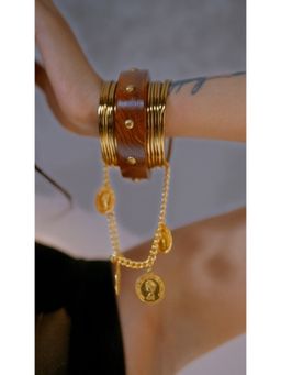 DaMAK - Boho Coin Brown Bangles Pack of 16