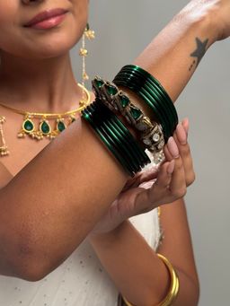 DaMAK - Mayrangi Green Bangles Pack of 13