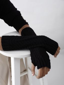 Twenty Dresses by Nykaa Fashion - Black All Of My Ways Hand Gloves