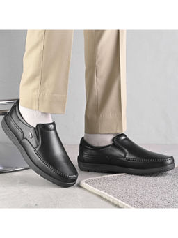 Valentino - Men Premium Leather Black Formal Slip-On Shoes