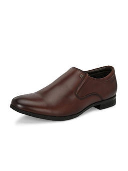 Valentino - Men Premium Leather Brown Slip-On Formal Shoes